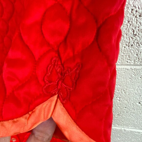 Texsheen Lingerie Vintage Quilted House Coat Robe Red Size M - Picture 7 of 11